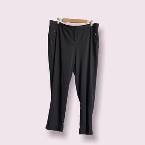 LANE BRYANT - Plus Size 14/16 Black Dress Pant Cuff Partial Elastic Waist EUC